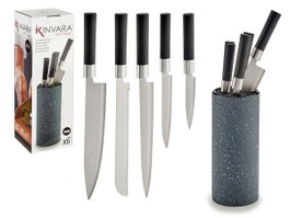 KINVARA Set de couteaux Tacoma avec 5 couteaux et manche noir