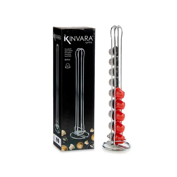 KINVARA Porte-capsules Double Inox 20 Capsules Café