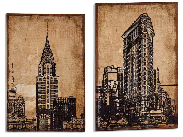 Giftdecor Toile Lin New York Assorti 90 x 3 x 60 cm (Set de 4) Giftdecor Toile Lin New York Assorti 90 x 3 x 60 cm (Set de 4)