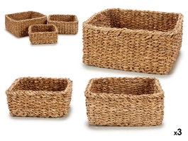 GIFTDECOR Set de 3 paniers carrés marron