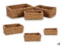 GIFTDECOR Set de 3 paniers rectangulaires Marron