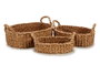 GIFTDECOR Set de 3 paniers avec anses ovales Marron