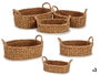 GIFTDECOR Set de 3 paniers avec anses ovales Marron