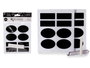 Kinvara Set de 16 Autocollants Ardoise et Craie, 14 x 22,5 x 2 cm, Noir (Set de 72)