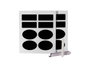 Kinvara Set de 16 Autocollants Ardoise et Craie, 14 x 22,5 x 2 cm, Noir (Set de 72)