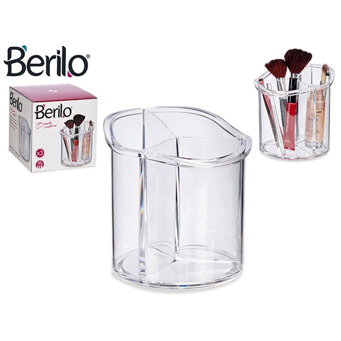 BERILO ORGANIZADOR REDONDO ALTO 3 HUECOS Transparente BERILO ORGANIZADOR REDONDO ALTO 3 HUECOS Transparente