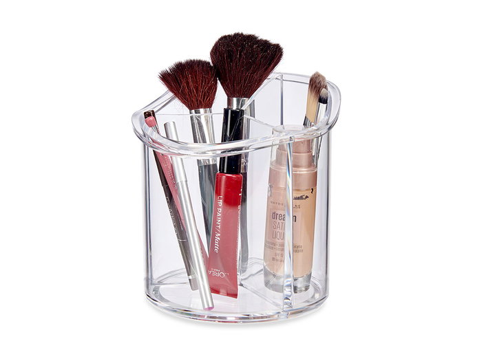 Berilo Organiseur Rond Haut 3 Compartiments Transparent 15x15x15 cm (Set de 12)