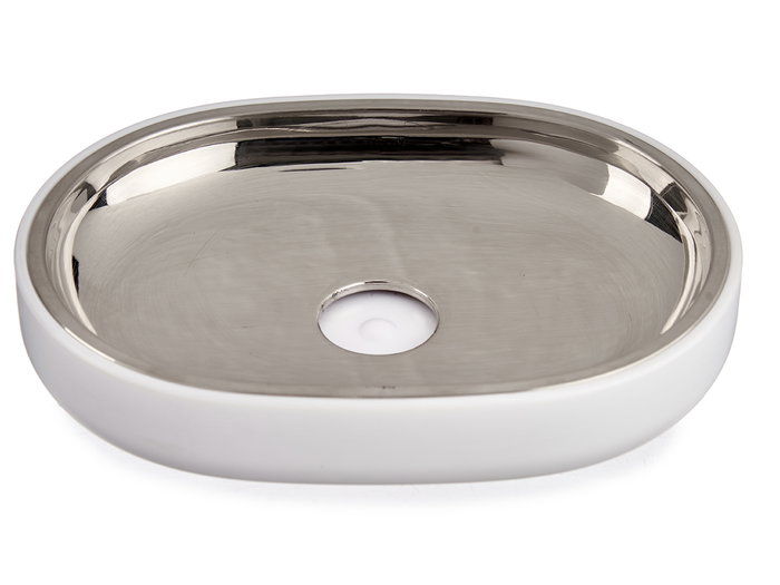 Berilo Porte-savon Blanc et Argenté 13x2.5x9.5 cm Plastique (Set de 12)