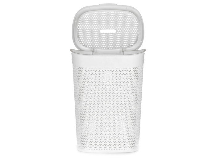 KIPIT Panier à linge avec couvercle blanc 60L