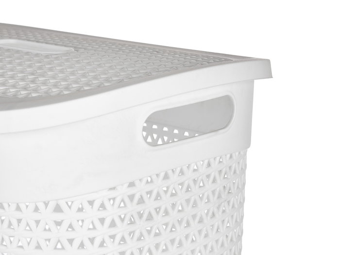 KIPIT Panier à linge avec couvercle blanc 60L