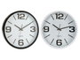 Giftdecor Horloge Rond 40 cm Lisse Blanc Noir Plastique Verre Piles Non Incluses (Set de 6)