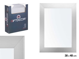 GIFTDECOR Miroir mural 38x48 cadre argenté