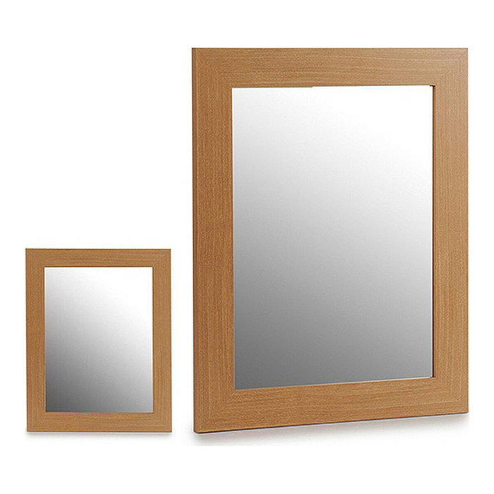 GIFTDECOR Miroir Mural 38X48 Cadre Marron Naturel