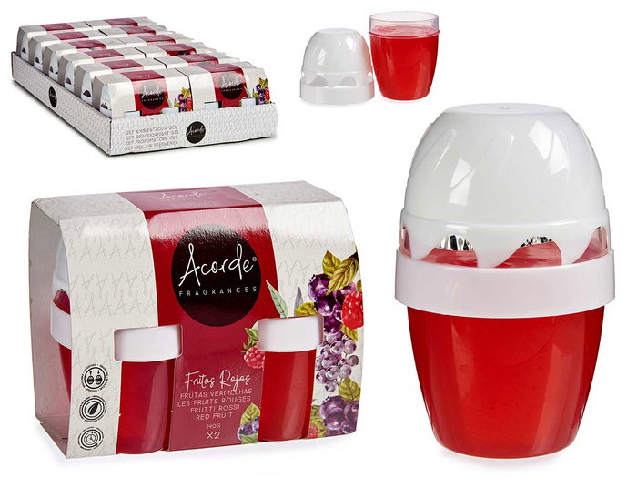 Acorde Lot de 2 Désodorisants Gel 140 g x 2 Parfum Fruits Rouges 14 x 10,5 x 7 cm (Set de 24) Acorde Lot de 2 Désodorisants Gel 140 g x 2 Parfum Fruits Rouges 14 x 10,5 x 7 cm (Set de 24)