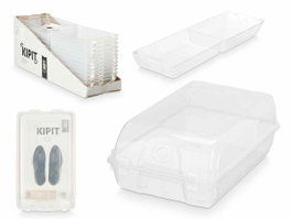 KIPIT Lot de 12 boîtes organisatrices pour chaussures pour hommes, Transparente