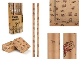 Arte Regal Rouleau Papier Cadeau Kraft 70x200 cm Motif Cadeaux Papier Kraft (Set de 50)