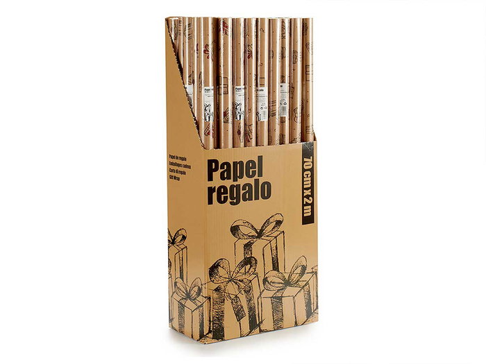 Arte Regal Rouleau Papier Cadeau Kraft 70x200 cm Motif Cadeaux Papier Kraft (Set de 50)