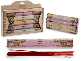 Acorde Lot de 5 Paquets Encens Mantra Surt 15 Bâtonnets Bambou Gris Marron Violet Rouge Vert 27x20x3 cm (Set de 36)