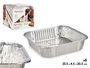 Kinvara Set 6 Bandejas Carrées en Aluminium 20x6x20 cm Argent (Set de 24)