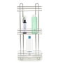 BERILO Étagère droite haute triple pour salle de bain Transparente-Plata