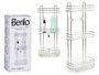 Berilo Étagère Haute Triple Rectangulaire pour Salle de Bain 26x59.5x13.5 cm Métal Chromé et Plastique Transparent et Argenté (Set de 6)