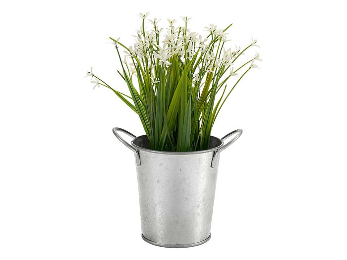Ibergarden Macetero Petit Zinc 16x12x11cm Pot de Fleur Métallique Argent (Set de 72)