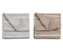 Giftdecor Plaid rayé multicolore 130x160 cm gris et marron en coton et polyester (Set de 12)