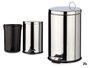 Berilo Papelera Acier Inoxydable 20L avec Pédale 30.5x44.5x36cm Argent