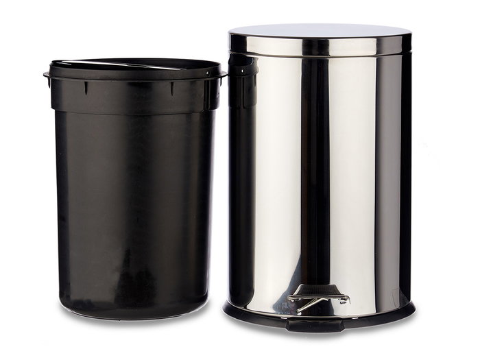 Berilo Papelera Acier Inoxydable 20L avec Pédale 30.5x44.5x36cm Argent