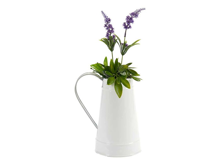 Ibergarden Jarre à lait blanc et argent 17 x 19,5 x 11,3 cm 1000 ml (Set de 24)