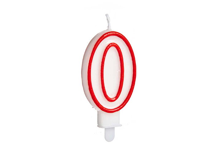 Arte Regal Bougie Anniversaire Numéro 0 Blanche Bord Rouge 4.2x8.2x1 cm (Set de 72) Arte Regal Bougie Anniversaire Numéro 0 Blanche Bord Rouge 4.2x8.2x1 cm (Set de 72)