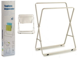 Arte Regal Toallero Double Rectangular Blanc 35x80x66 cm (Set de 6)