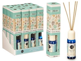 Acorde Mikado 50 ml avec Tiges Bleu Turquoise Diffuseur Aromatique 5x25x5 cm (Set de 24)