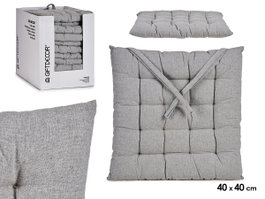 GIFTDECOR Coussin de chaise uni gris (Lot de 12)