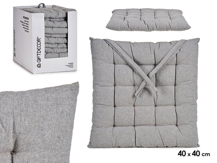 Giftdecor Coussin de Chaise Uni Gris 40x40 cm (Set de 12) Giftdecor Coussin de Chaise Uni Gris 40x40 cm (Set de 12)