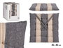 Giftdecor Coussin de Chaise Rayures Gris et Beige 40x5x40 cm Coton et Polyester (Set de 12)