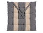 Giftdecor Coussin de Chaise Rayures Gris et Beige 40x5x40 cm Coton et Polyester (Set de 12)