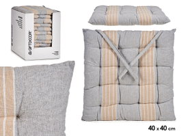 GIFTDECOR Coussin de chaise à rayures Gris-Beige