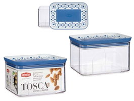 Stefanplast Boîte plastique hermétique rectangulaire Tosca bleu 700 ml 10x8x15 cm (Set de 12)