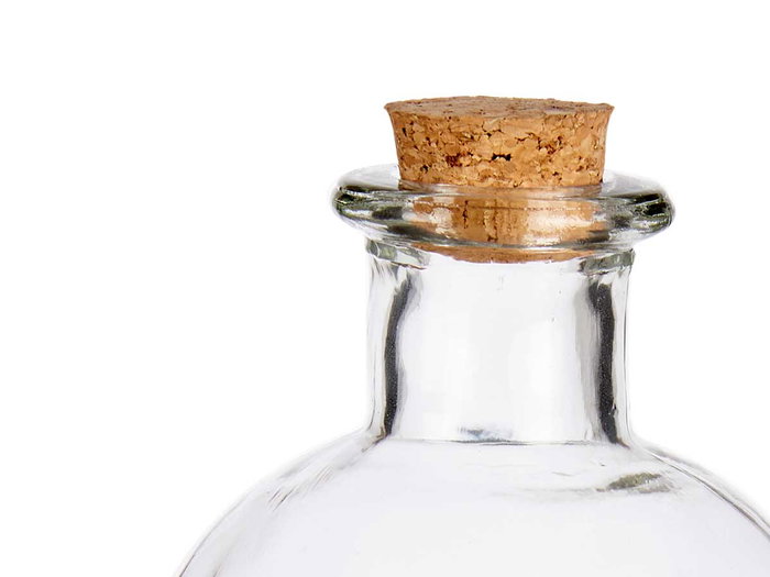 Vivalto Frasca en verre 750 ml avec bouchon liège 8x21x8 cm transparent (Set de 24)