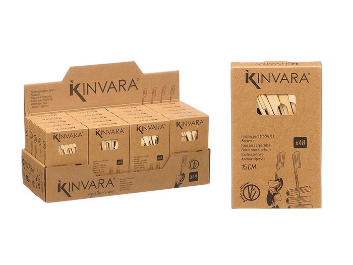 KINVARA Set de 48 brochettes en bambou KINVARA Set de 48 brochettes en bambou