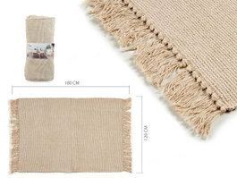 GIFTDECOR Tapis en coton naturel beige 120x180 cm