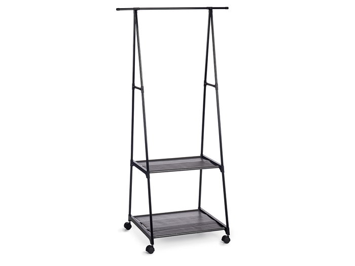 Kipit Perchero Métal Noir 157 cm avec Roues 56x45 cm (Set de 4)