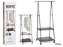 Kipit Perchero Métal Noir 157 cm avec Roues 56x45 cm (Set de 4)