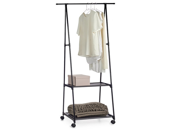 Kipit Perchero Métal Noir 157 cm avec Roues 56x45 cm (Set de 4)