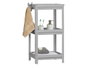 Berilo Étagère Plastique Gris 3 Tablettes 70,5 cm x 35,5 cm x 23 cm (Set de 8)
