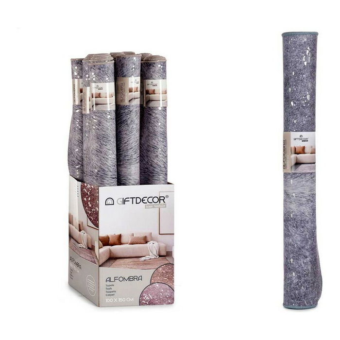 GIFTDECOR Alfombra Gris avec taches argentées 100x150cm