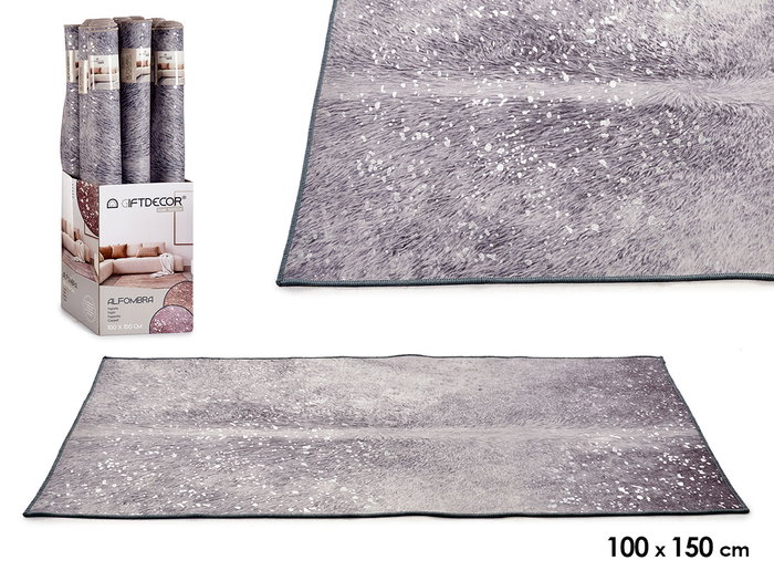 Giftdecor Tapis Gris 100x150 cm à Motif Taches Argentées en Polyester (Set de 9) Giftdecor Tapis Gris 100x150 cm à Motif Taches Argentées en Polyester (Set de 9)