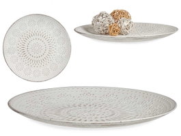 GIFTDECOR Plat de décoration en bois Mandala Blanco 35cm