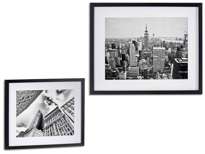 Giftdecor Tableau Bâtiments Paysage Encadré Noir 43x53 cm (Set de 6) Giftdecor Tableau Bâtiments Paysage Encadré Noir 43x53 cm (Set de 6)